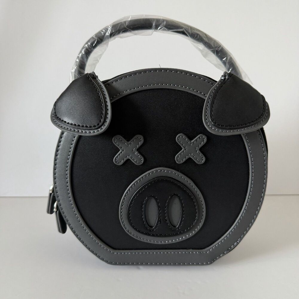 Shane Dawson x Jeffree Star Pig Side Bag Black Gray Crossbody NEW w/ Dust Bag